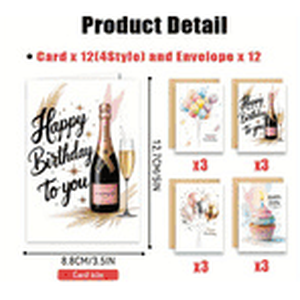 24pcs Birthday Card Set...