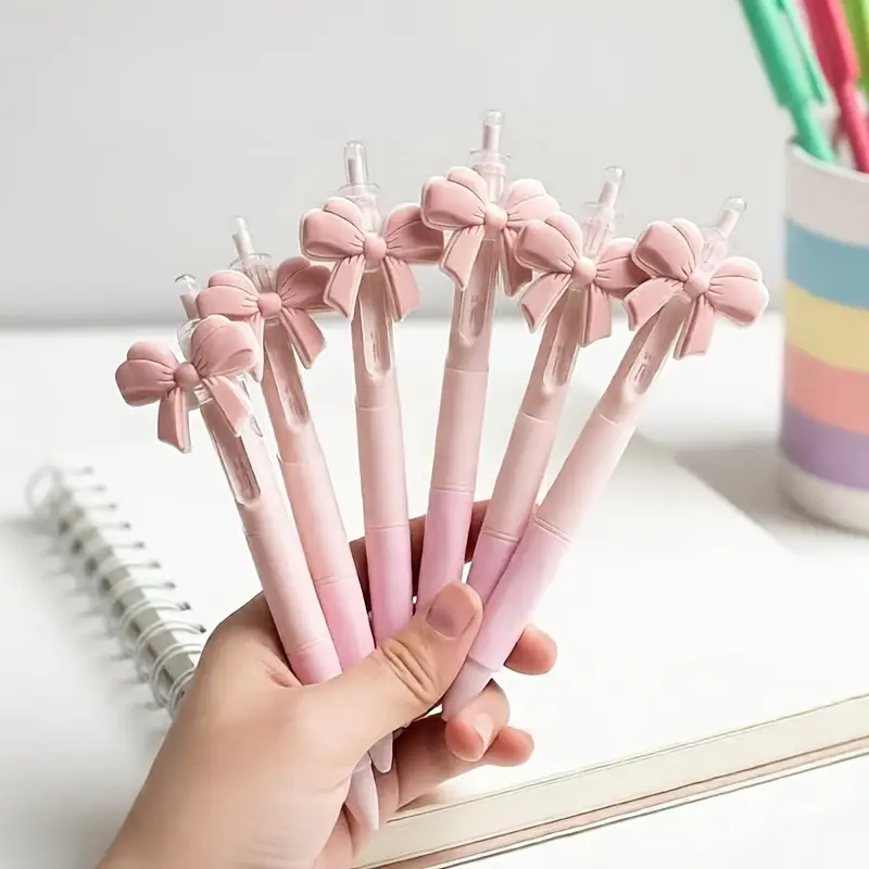 12pcs Pink Bow Click Ballpoint Pens...