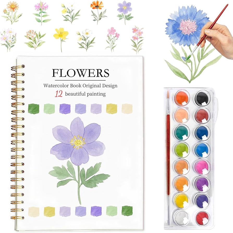 12 Watercolor Floral And...