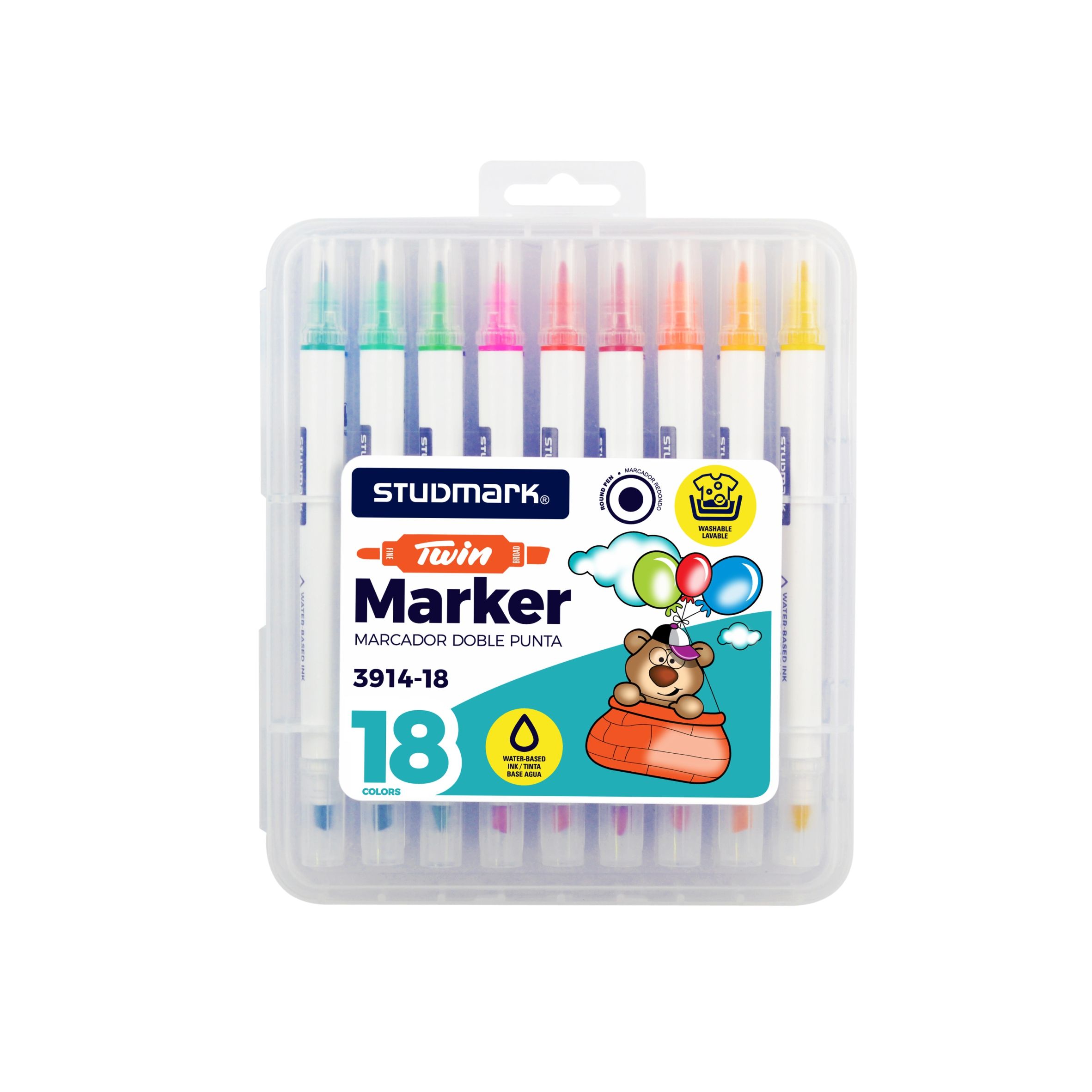 MARCADORES DOBLE PUNTA (18 COLORES)