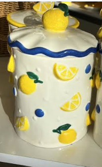 LEMON CANISTER W/LID LUNA & SAGE