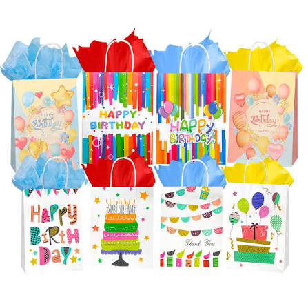 12/16pcs Birthday Gift Bags...